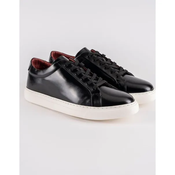 Baskets en cuir Leo – CU05 Noir Glacé - MAKEBA