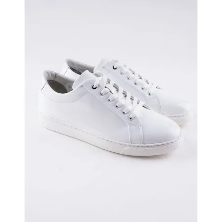 Baskets en cuir Leo – CU05 Blanc - MAKEBA