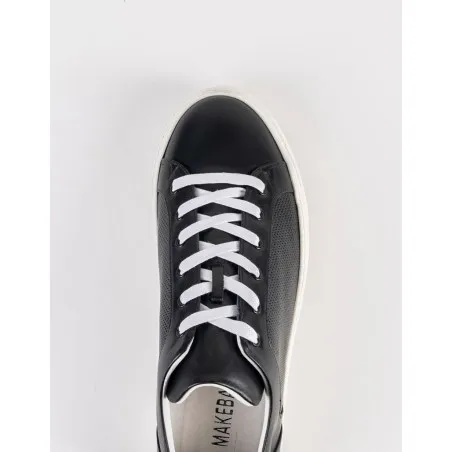 Baskets en cuir Leo – CU09 Noir - MAKEBA