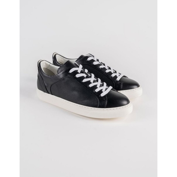 Baskets en cuir Leo – CU09 Noir - MAKEBA