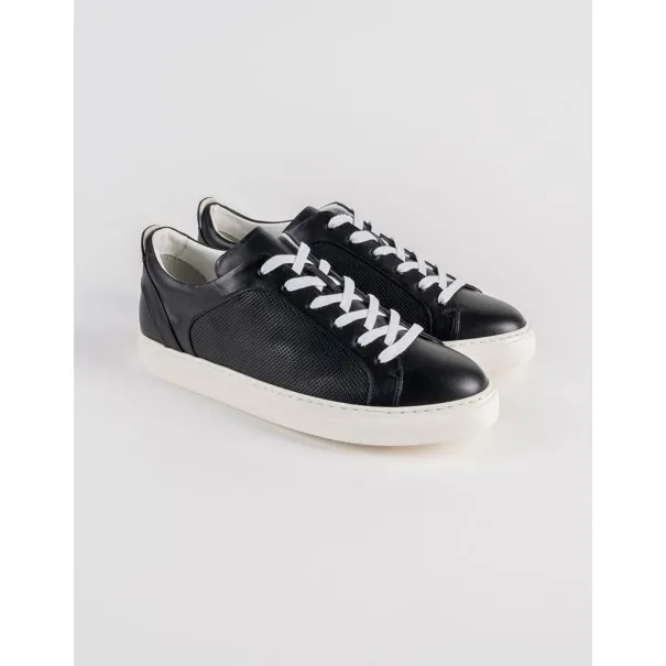 Baskets en cuir Leo – CU09 Noir - MAKEBA