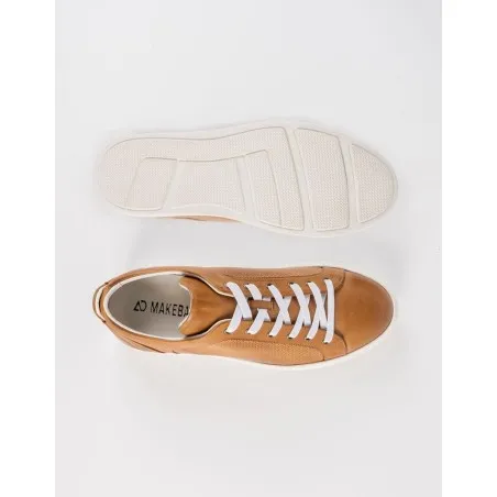 Baskets en cuir Leo – CU09 Camel - MAKEBA