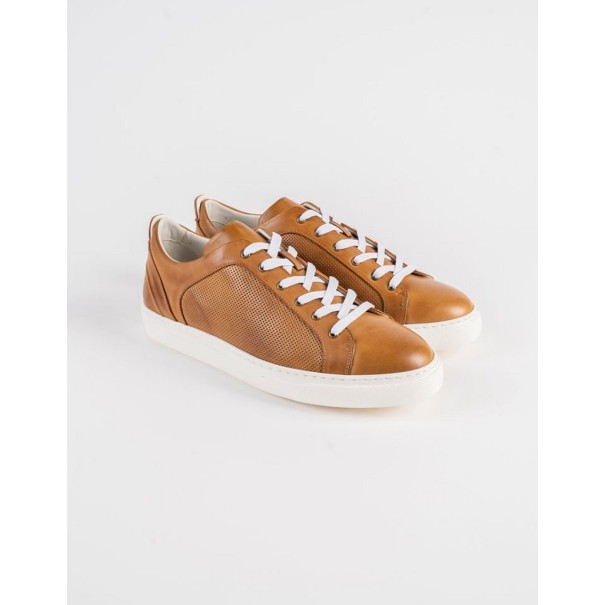 Baskets en cuir Leo – CU09 Camel - MAKEBA