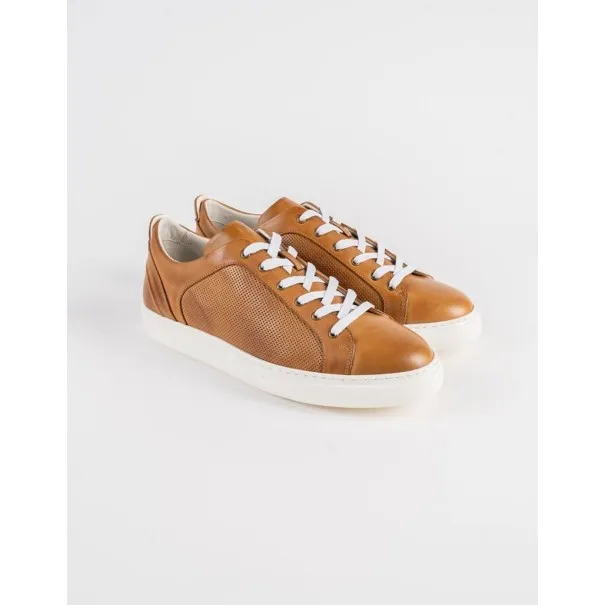 Baskets en cuir Leo – CU09 Camel - MAKEBA
