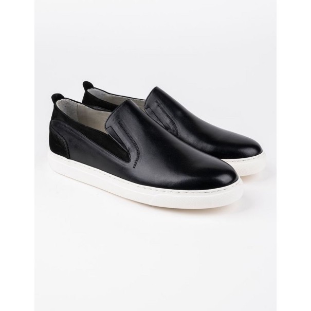 Slip-on en cuir Leo – CU10 Noir - MAKEBA
