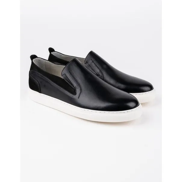 Slip-on en cuir Leo – CU10 Noir - MAKEBA