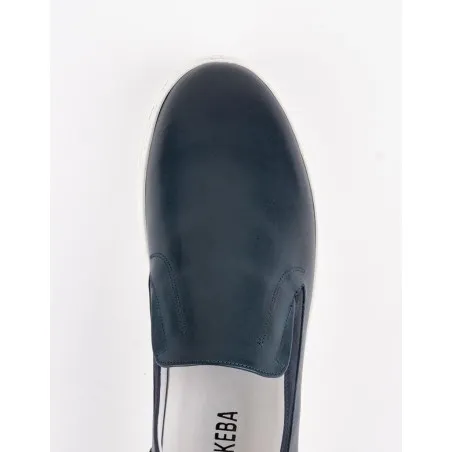 Slip-on en cuir Leo – CU10 Bleu - MAKEBA