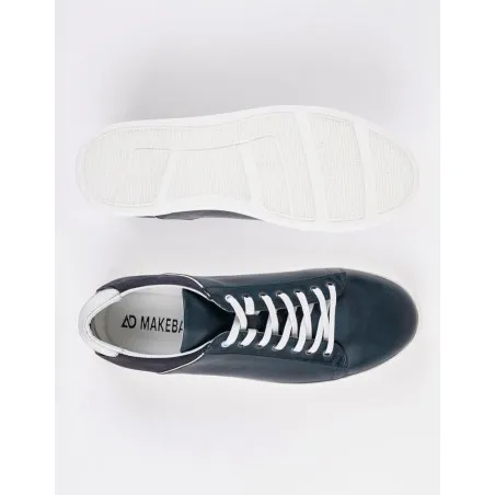 Baskets en cuir Leo – CU21 Bleu - MAKEBA