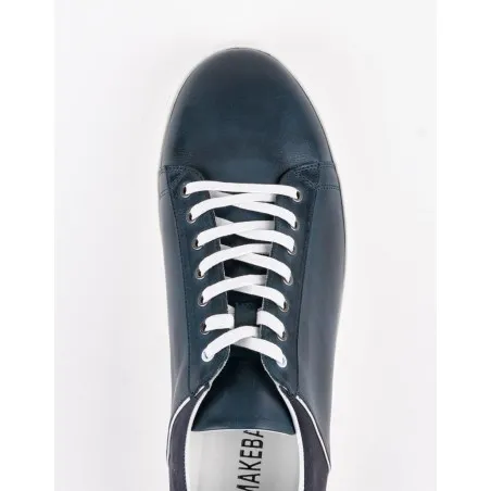 Baskets en cuir Leo – CU21 Bleu - MAKEBA
