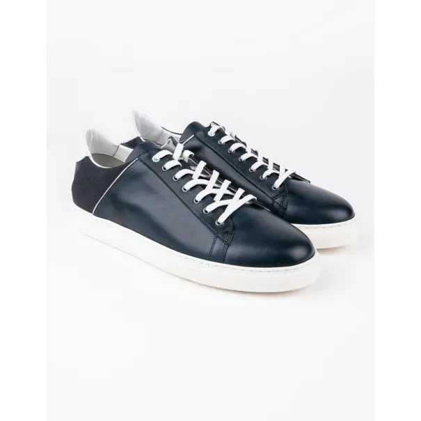 Baskets en cuir Leo – CU21 Bleu - MAKEBA
