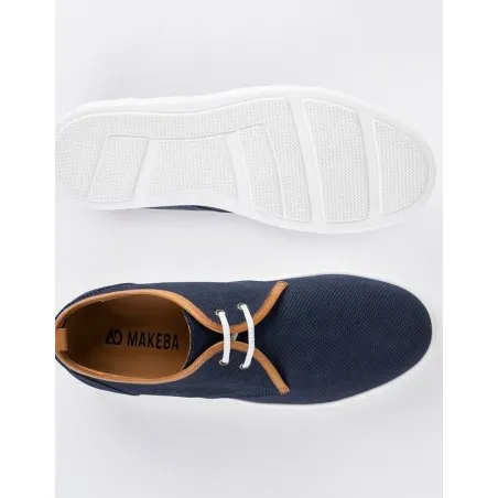 Baskets en cuir Leo – CU32 Bleu - MAKEBA