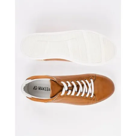 Baskets en cuir Leo – CU21 Camel - MAKEBA