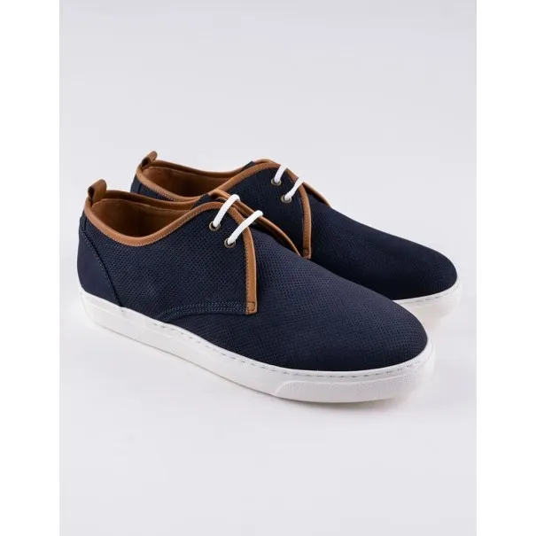 Baskets en cuir Leo – CU32 Bleu - MAKEBA