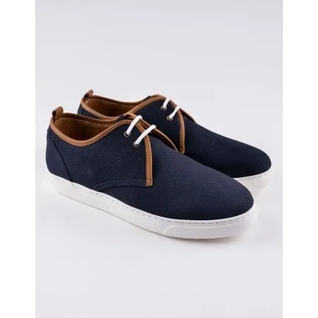 Baskets en cuir Leo – CU32 Bleu - MAKEBA