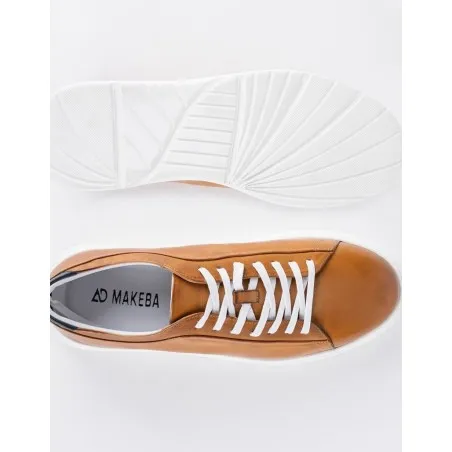 Baskets en cuir Danilo – BLC02 Camel - MAKEBA