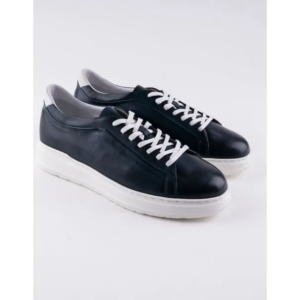 Baskets en cuir Danilo – BLC02 Bleu - MAKEBA