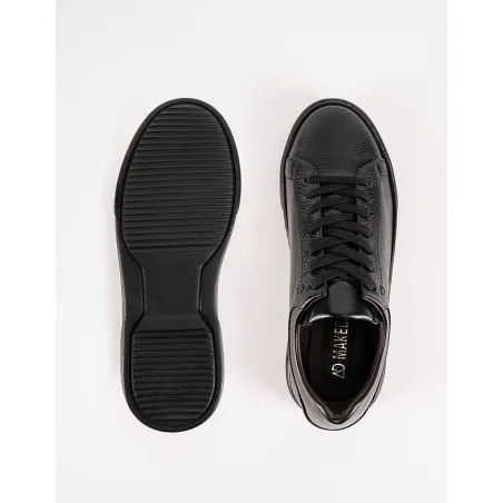Baskets légeres en cuir Enzo – E15 Noir - MAKEBA