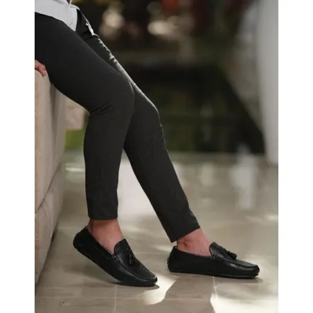 Mocassins en cuir Tino – TD104 Noir - MAKEBA