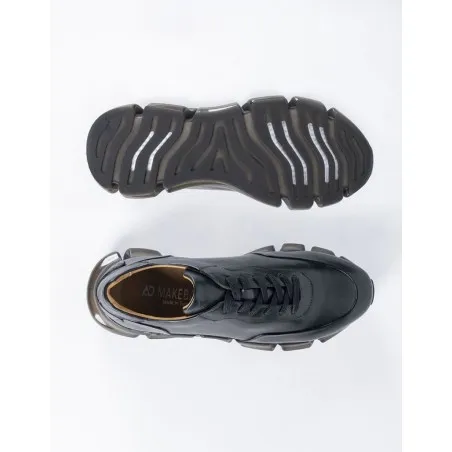 Baskets en cuir Benito – BLM04 Noir - MAKEBA