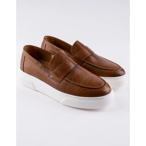 Slip-on en cuir Luigi – LF01 Camel - MAKEBA