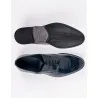 Chaussures en cuir Dante – DB02 Brossé Bleu - MAKEBA
