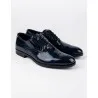 Chaussures en cuir Dante – DB02 Brossé Bleu - MAKEBA