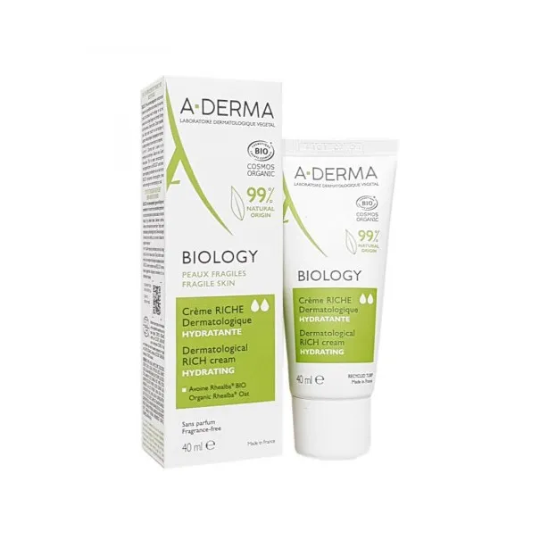 A-DERMA BIOLOGY CREME RICHE HYDRATANTE PEAUX FRAGILES 40ML - ADERMA