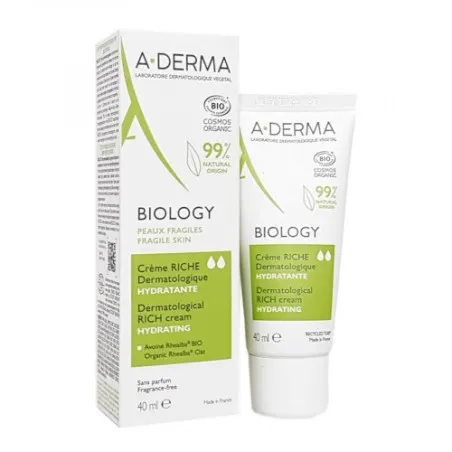 A-DERMA BIOLOGY CREME RICHE HYDRATANTE PEAUX FRAGILES 40ML - ADERMA