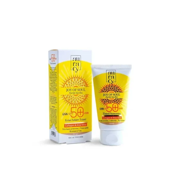 AURACY JOY OF SOUL ECRAN SOLAIRE TEINTE BEIGE SPF 50+ 50GR - AURACY