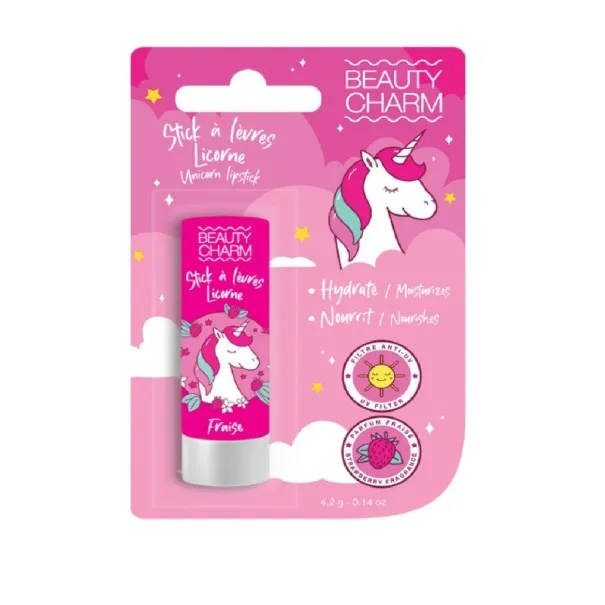 BEAUTY CHARM Stick à lèvres Enfants Licorne Fraise - BEAUTY CHARM