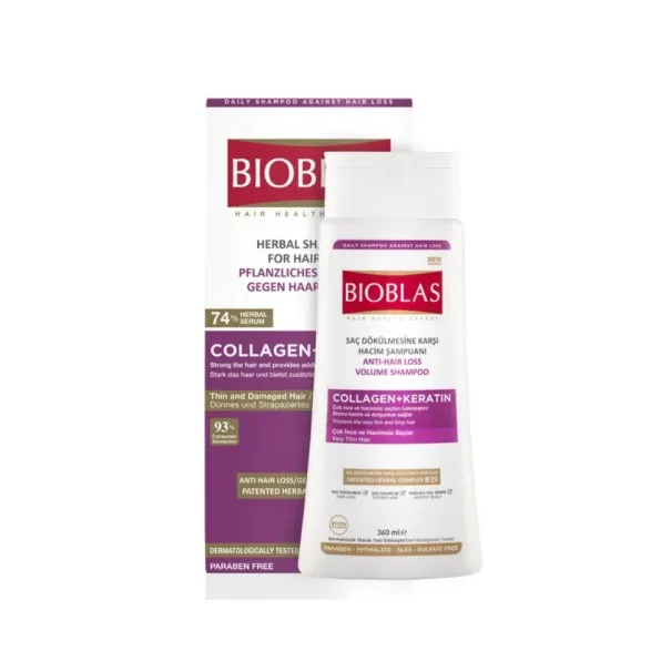 BIOBLAS SHAMPOING COLLAGEN+KERATIN 360ML - BIOBLAS