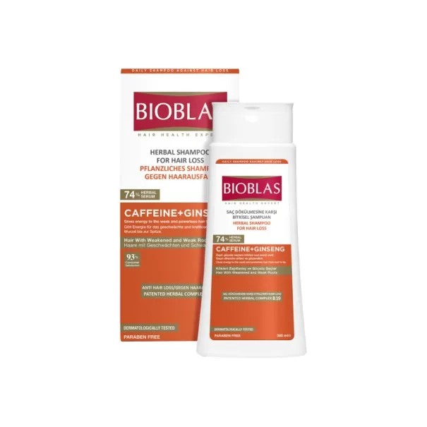BIOBLAS SHAMPOING ENERGISANT CAFFEINE+GINSENG 360ML - BIOBLAS