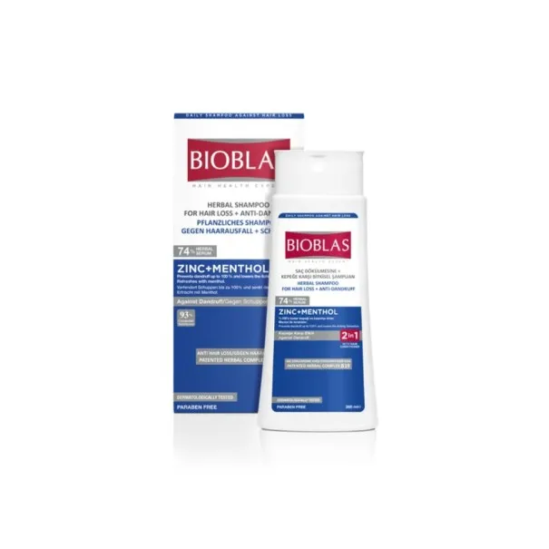 BIOBLAS SHAMPOING ZINC+MENTHOL ANTI PELLICULAIRE 360ML - BIOBLAS