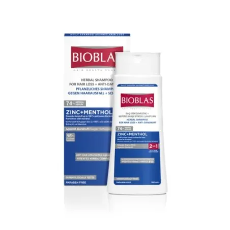 BIOBLAS SHAMPOING ZINC+MENTHOL ANTI PELLICULAIRE 360ML - BIOBLAS