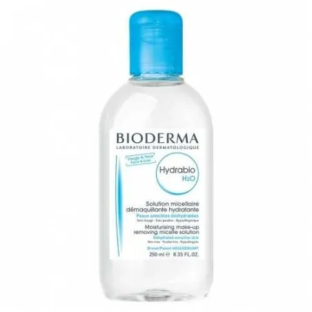 BIODERMA HYDRABIO H2O SOLUTION MICELLAIRE DEMAQUILLANTE HYDRATANTE PEAUX SENSIBLES 250ML - 