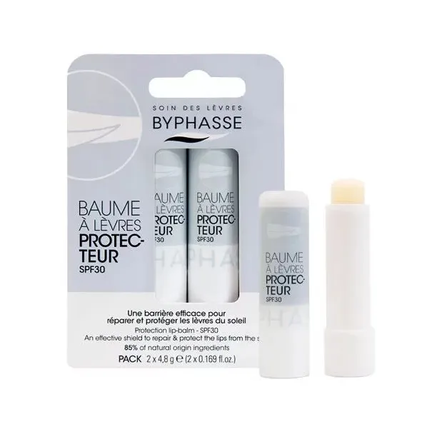 BYPHASSE BAUME LÈVRES HYDRATANT REPARE ET PROTEGE SPF 30 (2X4,8GR) - BYPHASSE