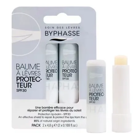 BYPHASSE BAUME LÈVRES HYDRATANT REPARE ET PROTEGE SPF 30 (2X4,8GR) - BYPHASSE