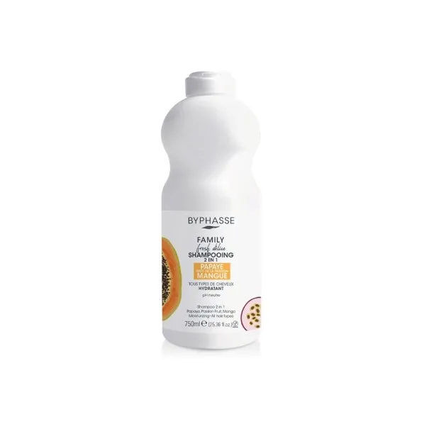 BYPHASSE FAMILY SHAMPOOING 2 EN 1 PAPAYE MANGUE 750ML - BYPHASSE
