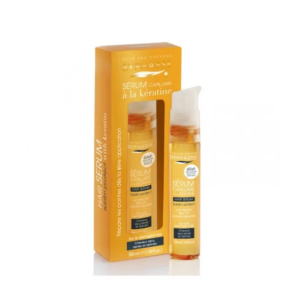 BYPHASSE SERUM CAPILLAIRE A LA KERATINE, CHEVEUX SECS ET ABIMES 50ML - BYPHASSE