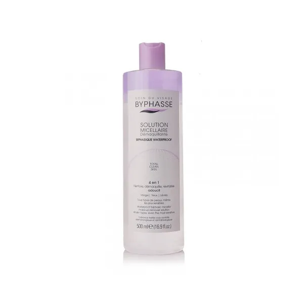 BYPHASSE SOLUTION MICELLAIRE DEMAQUILLANTE 4 EN 1 BIPHASIQUE WATERPROOF 500ML - CAMOMILLA BLU