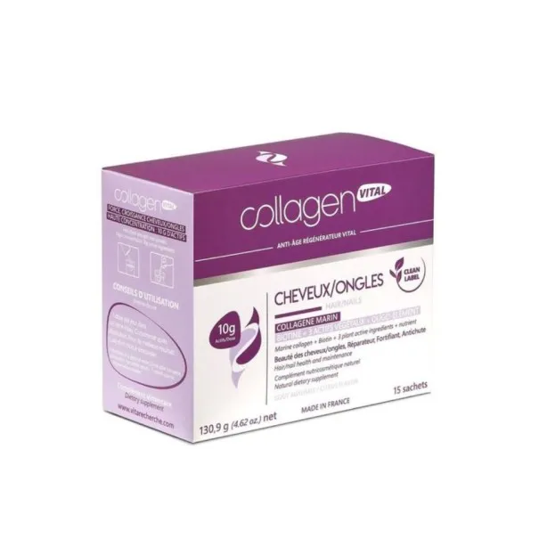 CLEAN LABEL COLLAGEN VITAL CHEVEUX ET ONGLES 15 SACHETS - CLEAN LABEL
