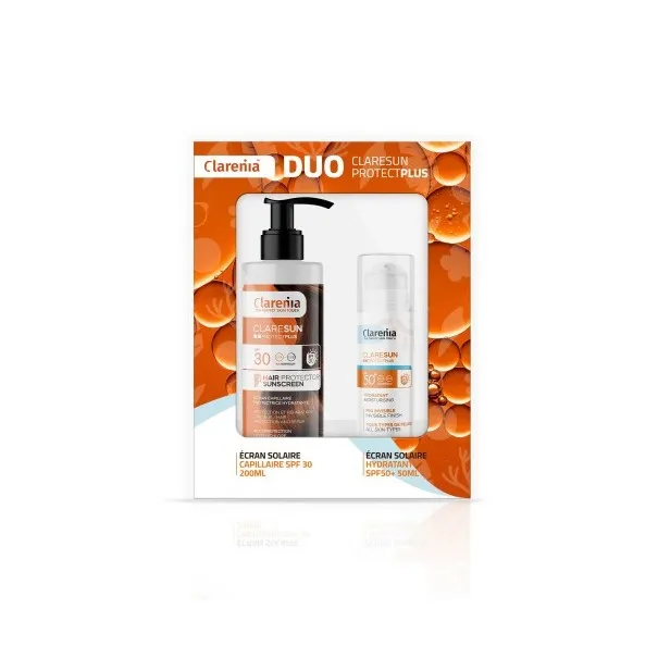 COFFRET SOLAIRE CLARENIA DUO ÉCRAN HYDRATANT INVISIBLE SPF50+ ET ÉCRAN CAPILAIRE -40% - CLARENIA