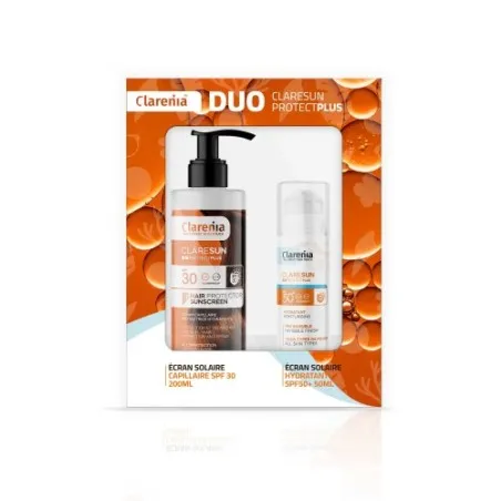 COFFRET SOLAIRE CLARENIA DUO ÉCRAN HYDRATANT INVISIBLE SPF50+ ET ÉCRAN CAPILAIRE -40% - CLARENIA