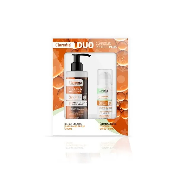 COFFRET SOLAIRE CLARENIA DUO ÉCRAN TOUCHER SEC SPF50+ ET ÉCRAN CAPILAIRE -40% - CLARENIA