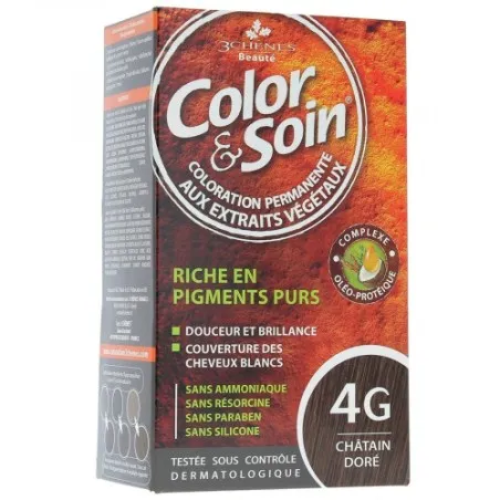 COLOR & SOIN COLORATION CHATAIN DORE 4G - 3 CHENES