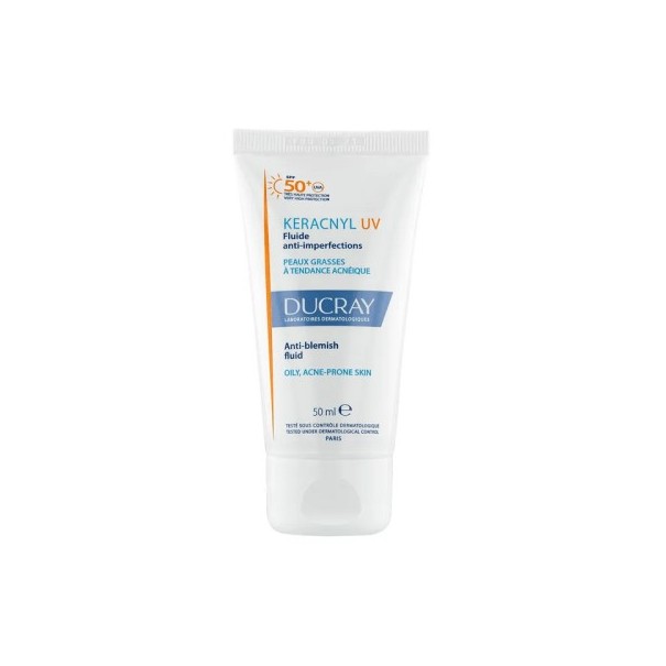 DUCRAY KERACNYL UV FLUIDE ANTI IMPERFECTIONS PEAUX GRASSES A TENDANCE ACNEIQUE SPF50 50ML - 