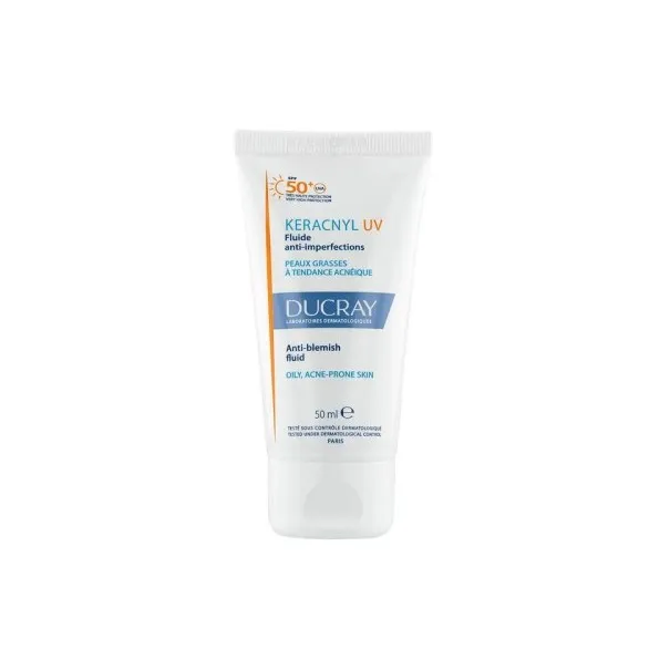 DUCRAY KERACNYL UV FLUIDE ANTI IMPERFECTIONS PEAUX GRASSES A TENDANCE ACNEIQUE SPF50 50ML - 