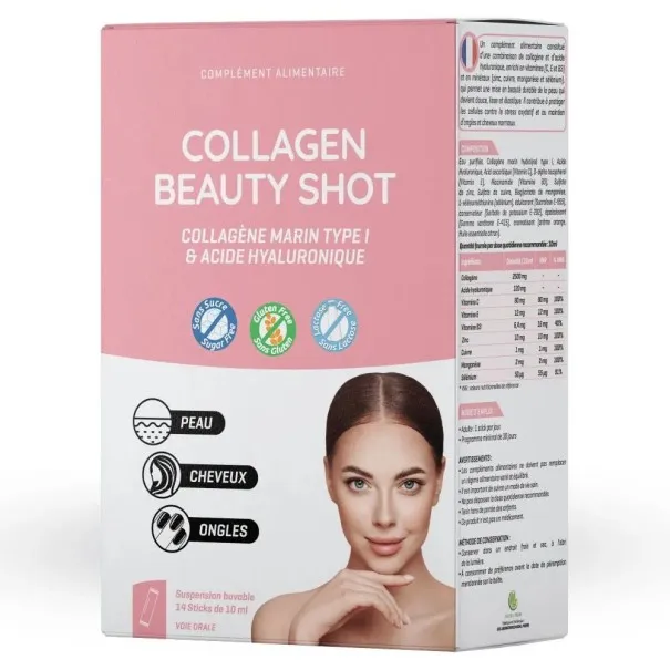 COLLAGEN BEAUTY SHOTS COLLAGENE MARIN ET ACIDE HYALURONIQUE 14 STICKS - ROXENE