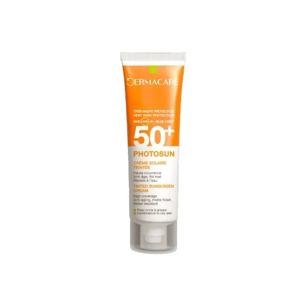DERMACARE PHOTOSUN 01 CREME SOLAIRE TEINTE PEAUX MIXTES A GRASSES SPF 50+ 50ML - 
