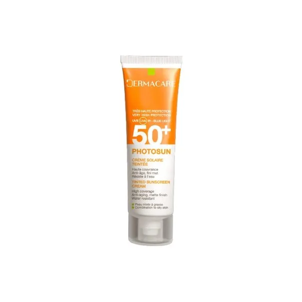 DERMACARE PHOTOSUN 02 CREME SOLAIRE TEINTE PEAUX MIXTES A GRASSES SPF 50+ 50ML - 